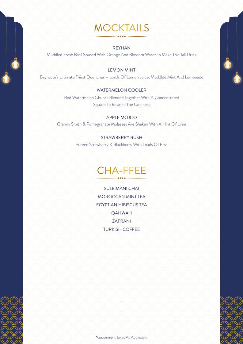Bayroute Juhu menu