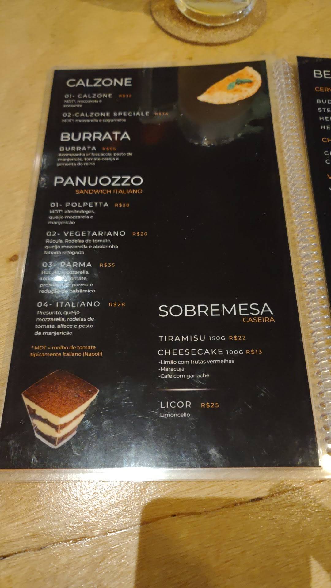 Becca Pizzaria cardápio