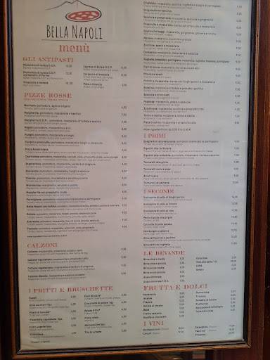 Menu di Bella Napoli 