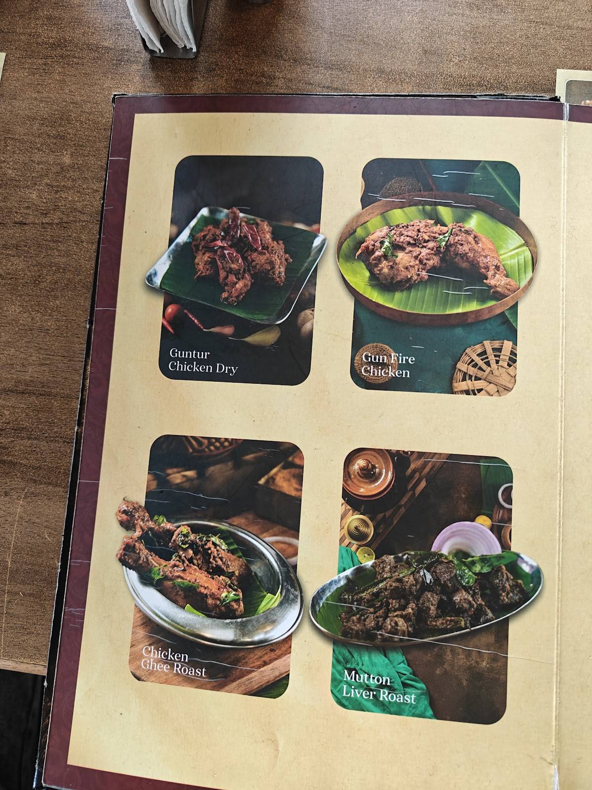 Dindigul Thalappakatti menu