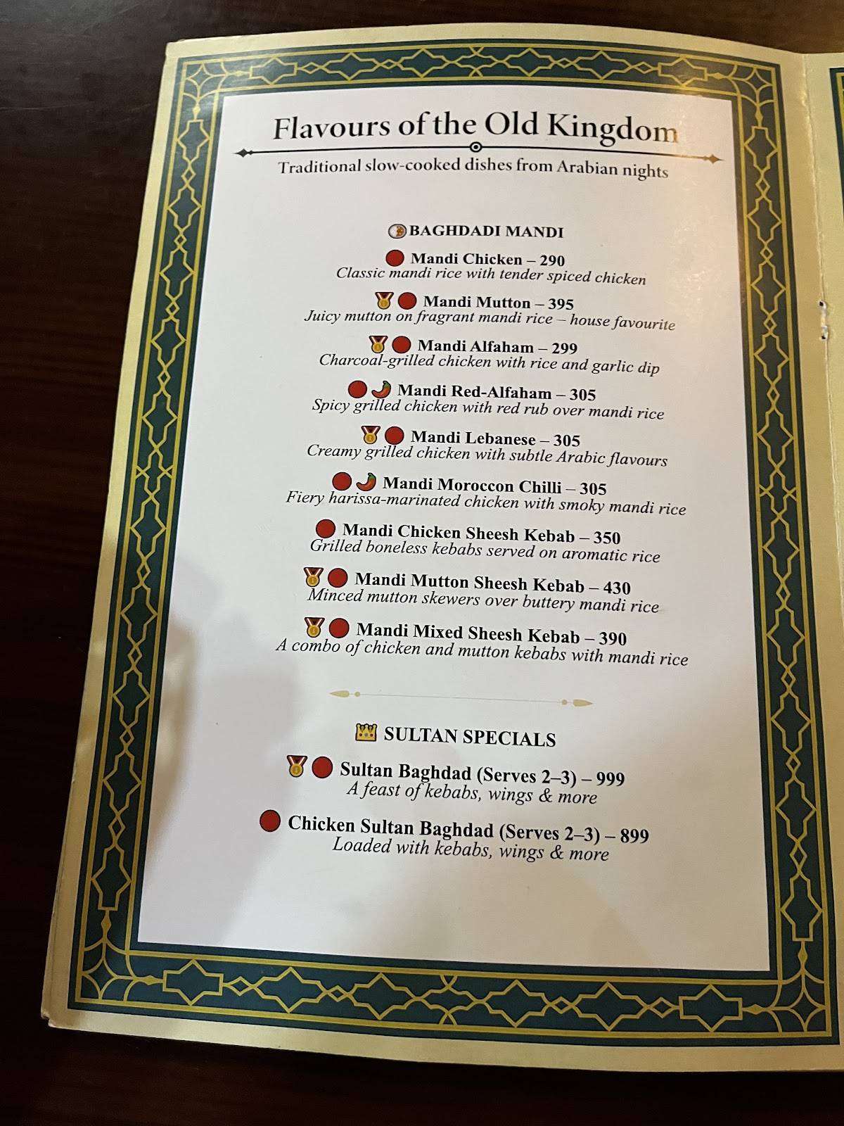 Little Baghdad - Arabian Restaurant menu