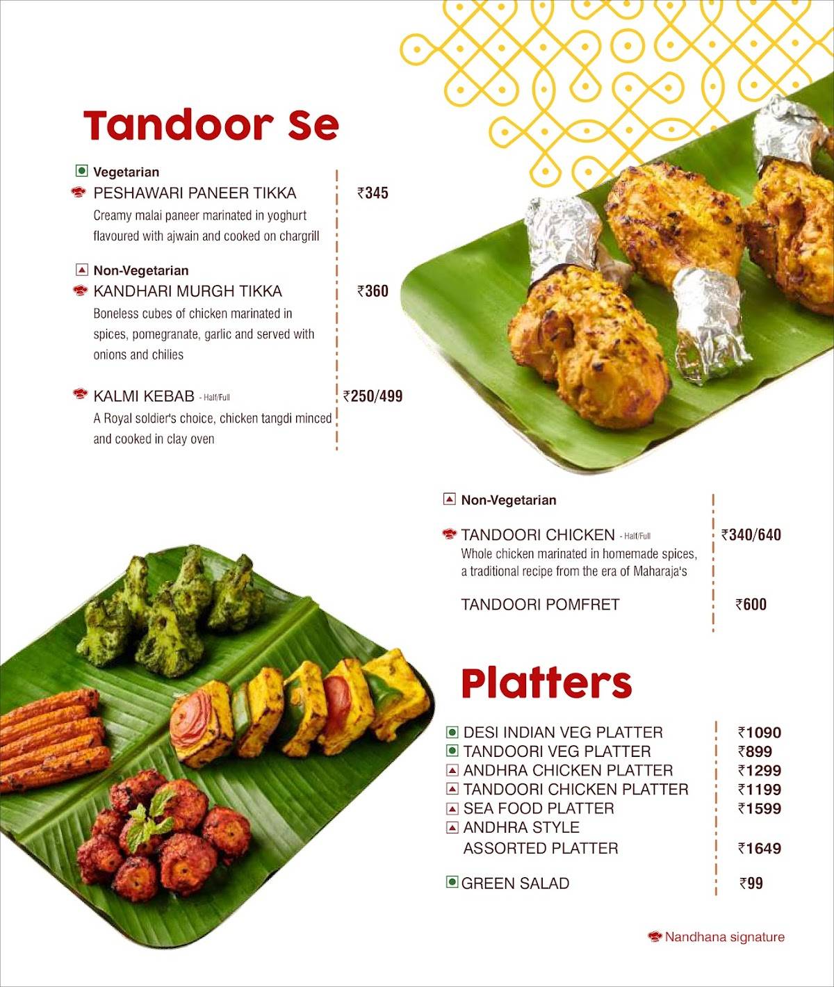 Nandhana Palace - Andhra Style Restaurant - KR Puram menu