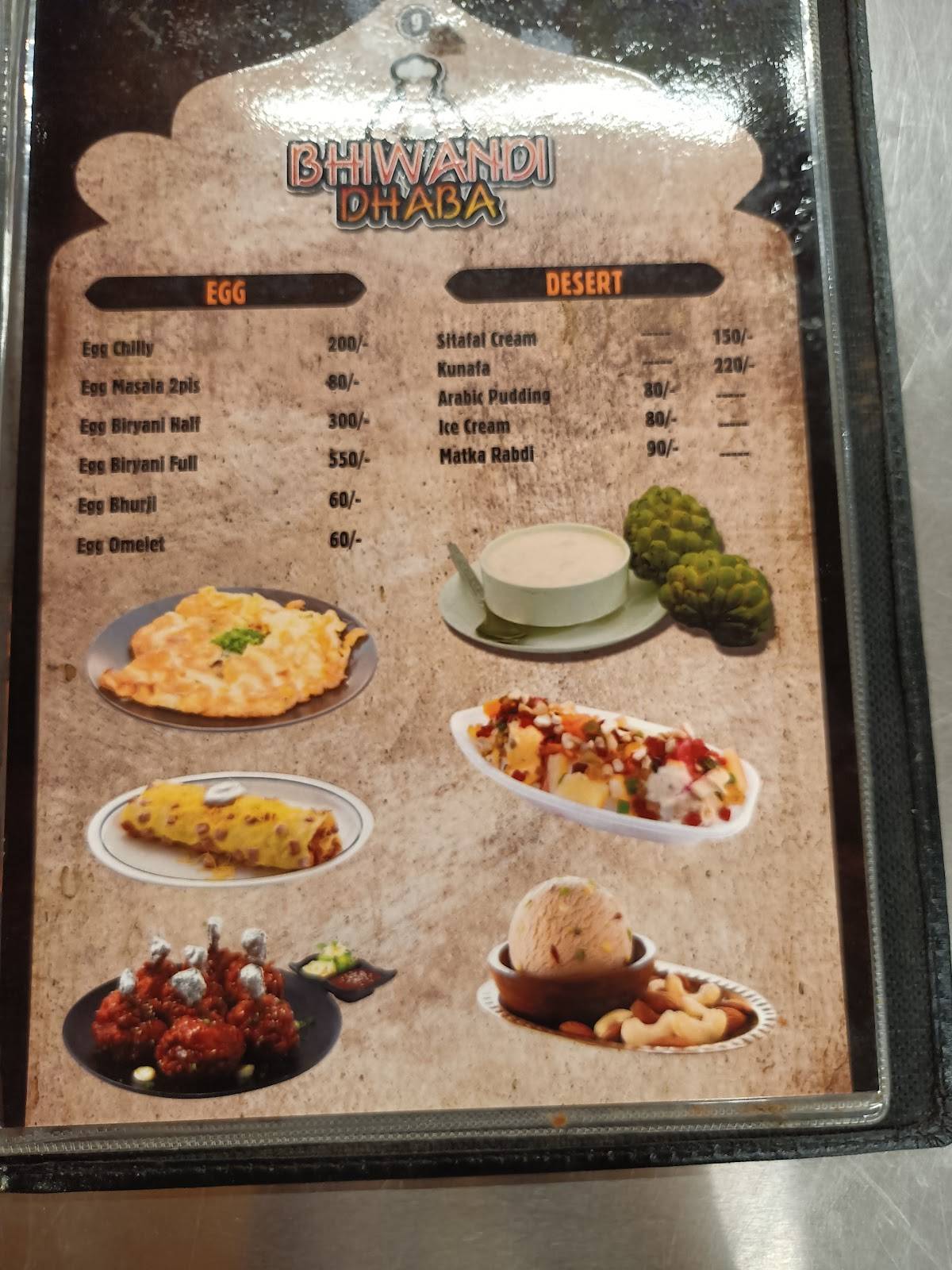 Bhiwandi Dhaba menu