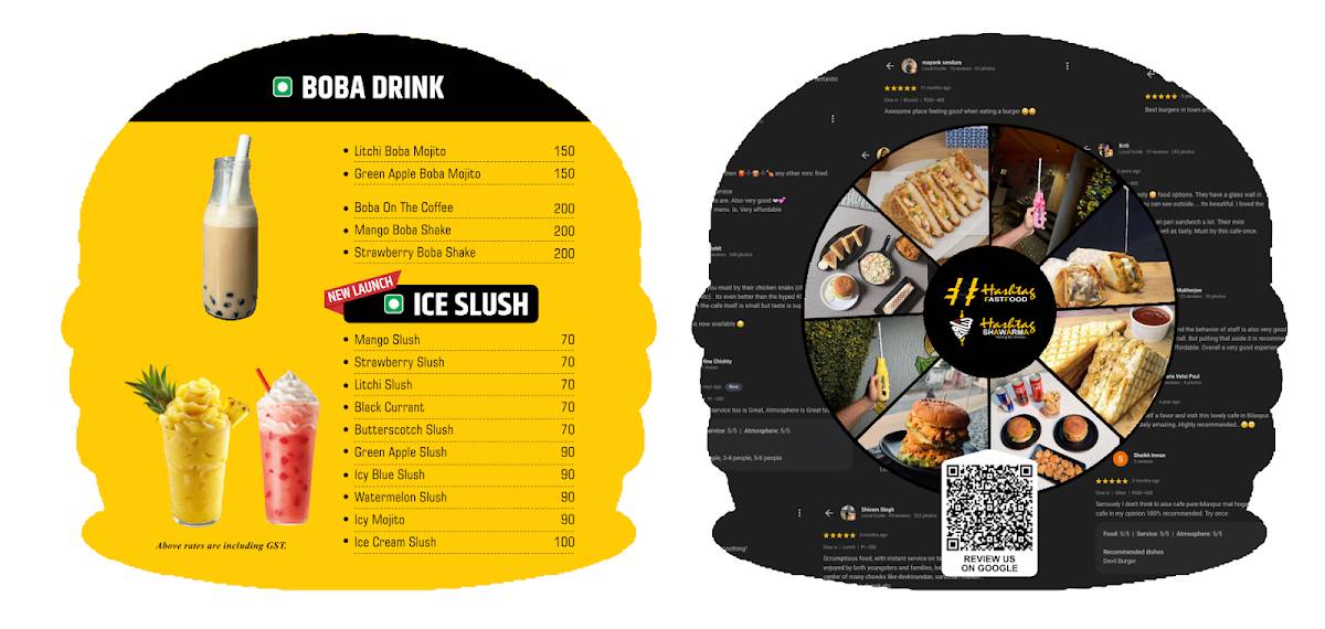 Hashtag Fastfood menu