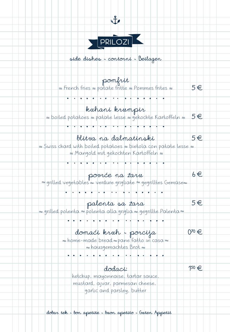 Menu di Bistro Mornar 