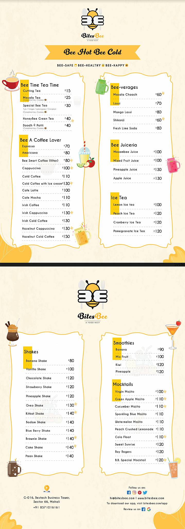 BitesBee - A Food Nest menu