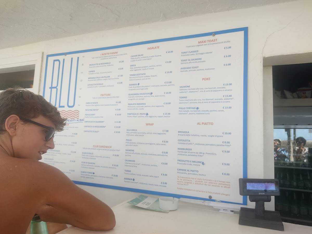 Menu di Blu Fregene 