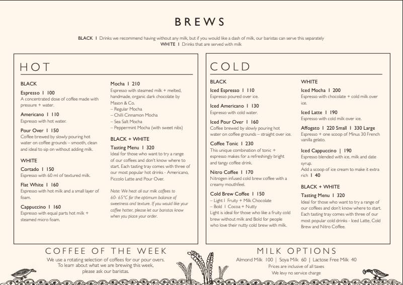 Blue Tokai Coffee Saidulajab menu