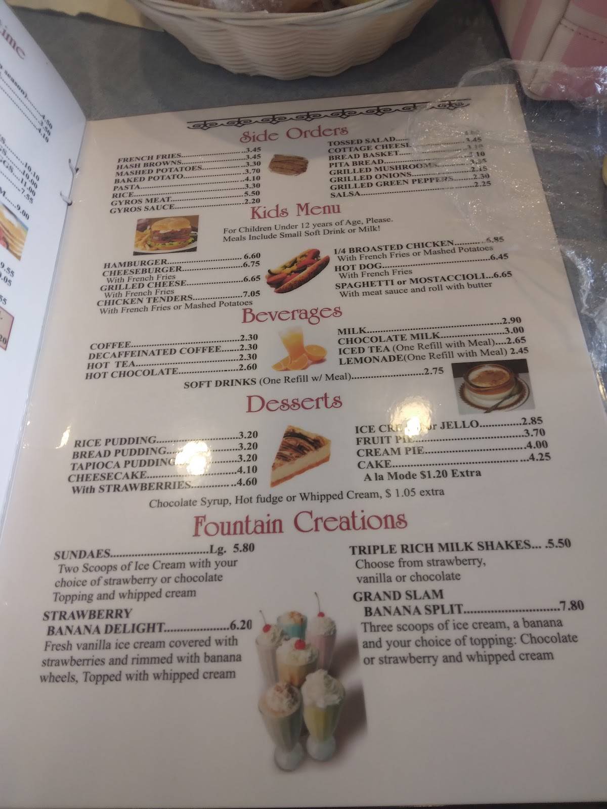 Menu at Bob & Anne's Restaurant, Waukegan