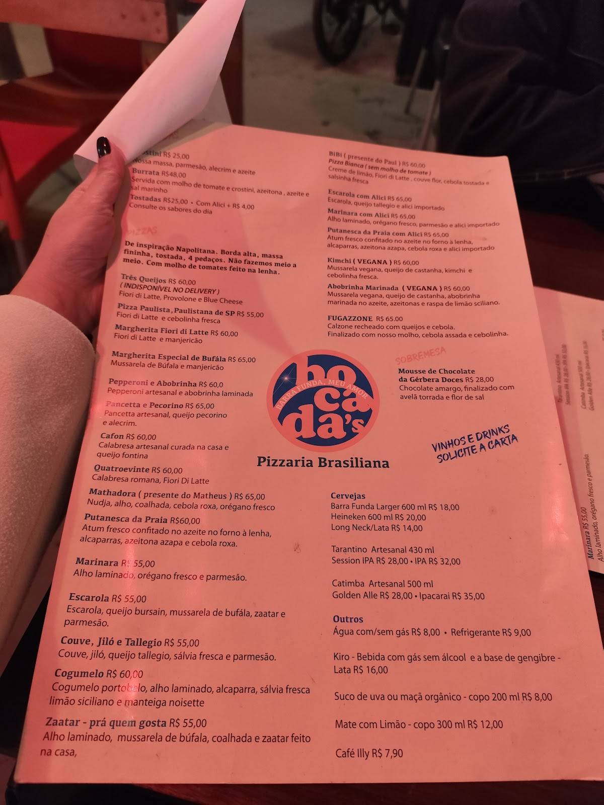 Bocada's Pizza SP cardápio