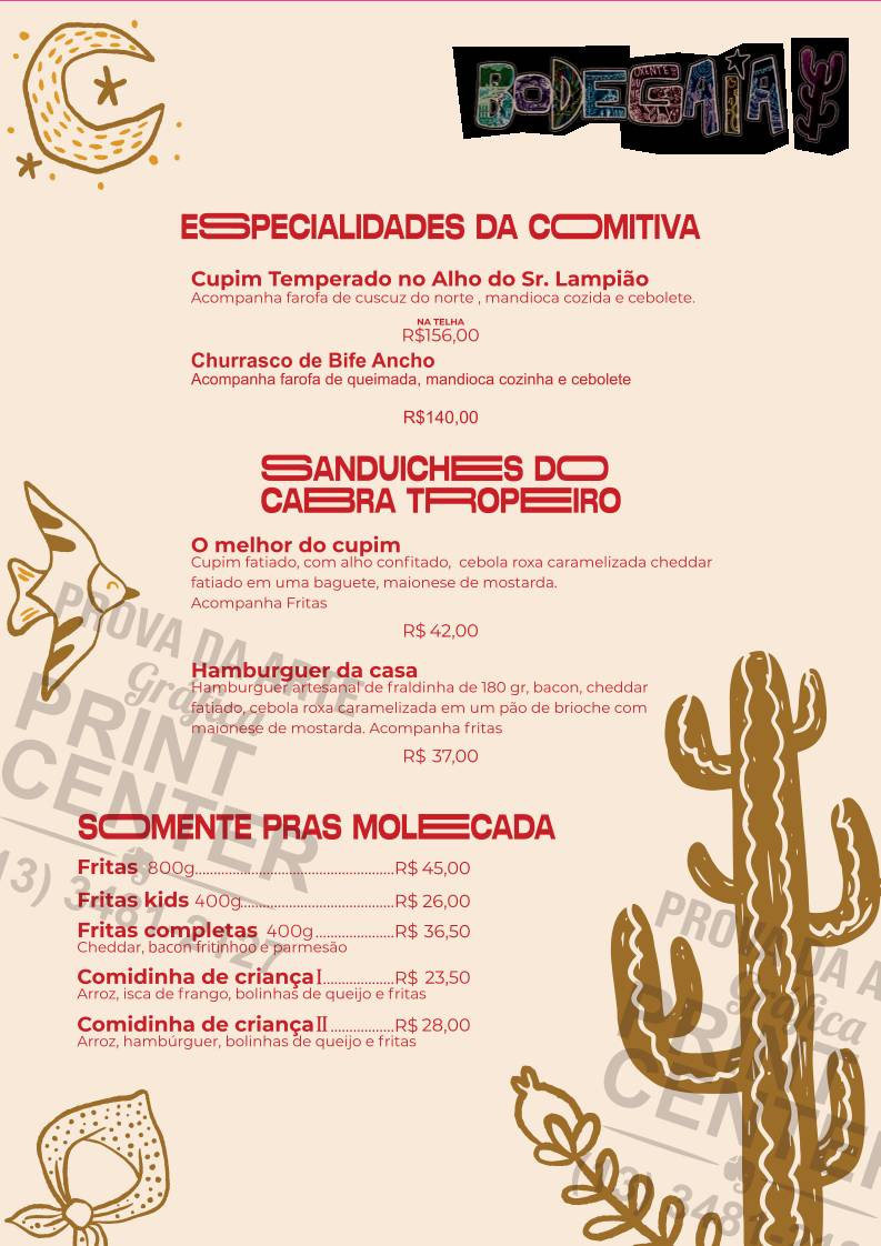Bodegaia Restaurante e Cervejaria cardápio