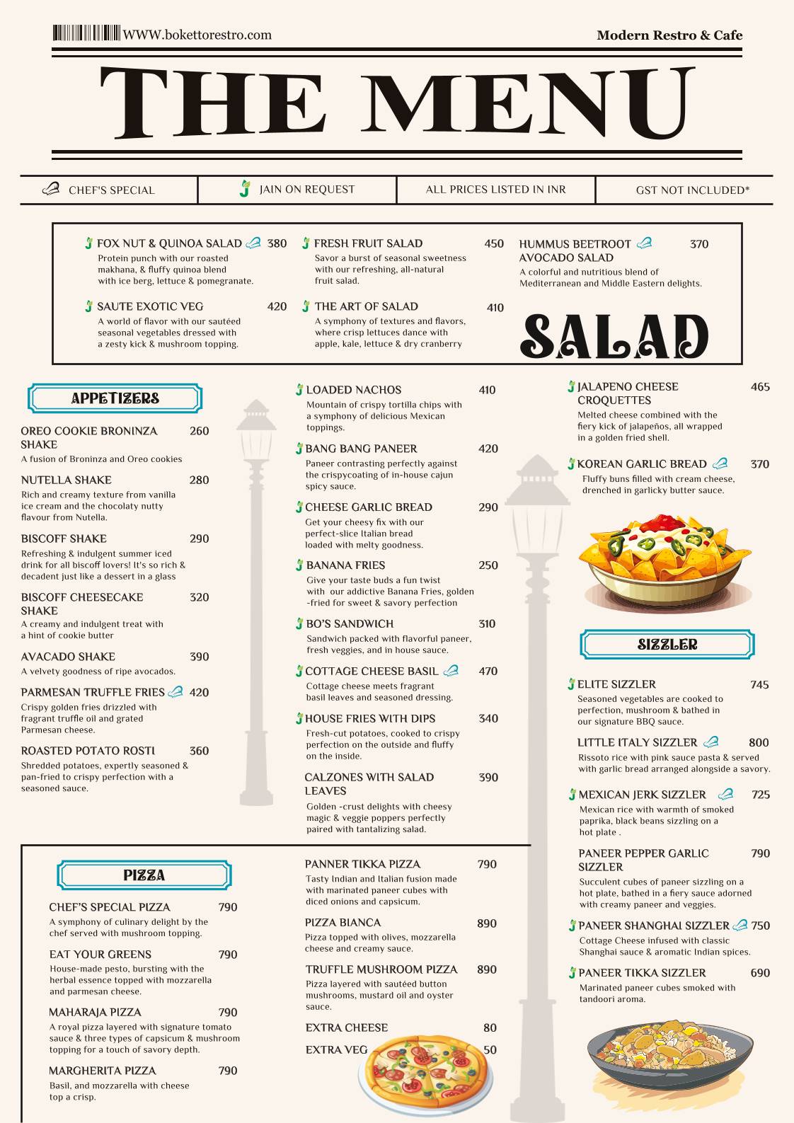 Boketto Restro Modern Cafe menu