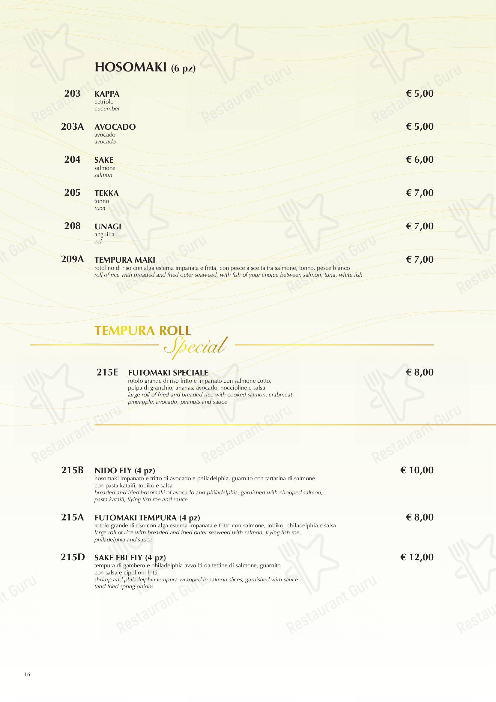 Menu per Haiku Restaurant in Bologna