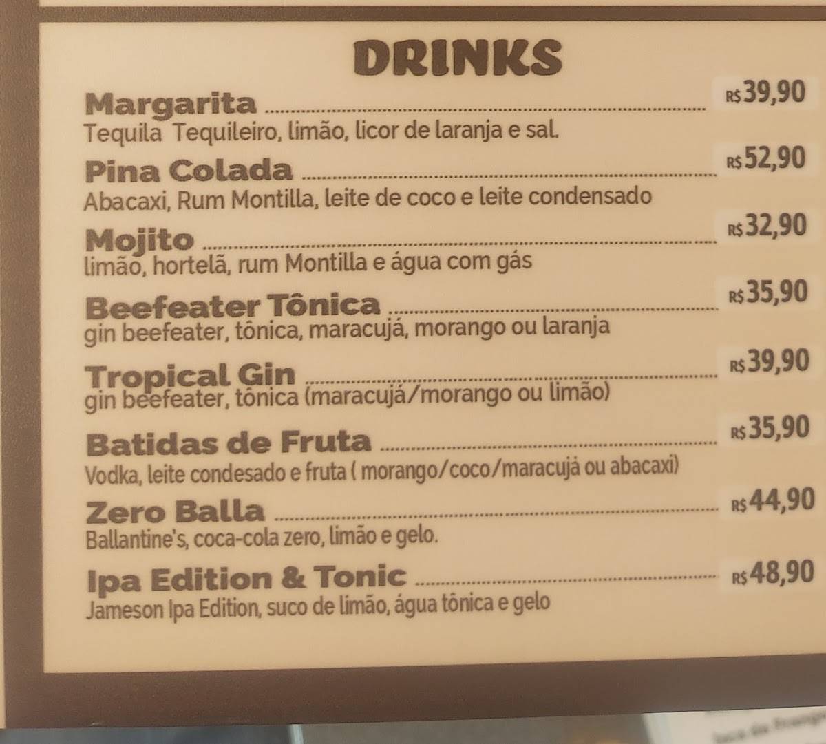 Rancho do Vital restaurante cardápio