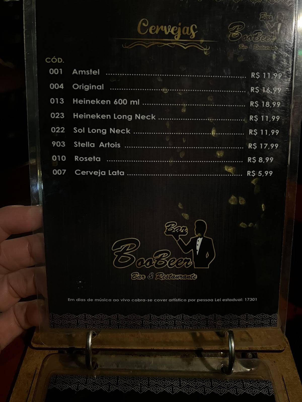 Boo Beer cardápio