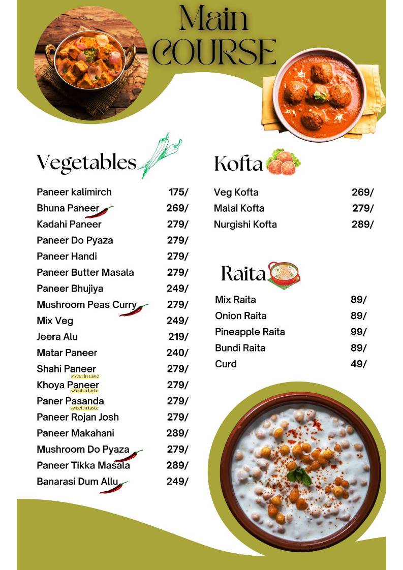 Boons menu