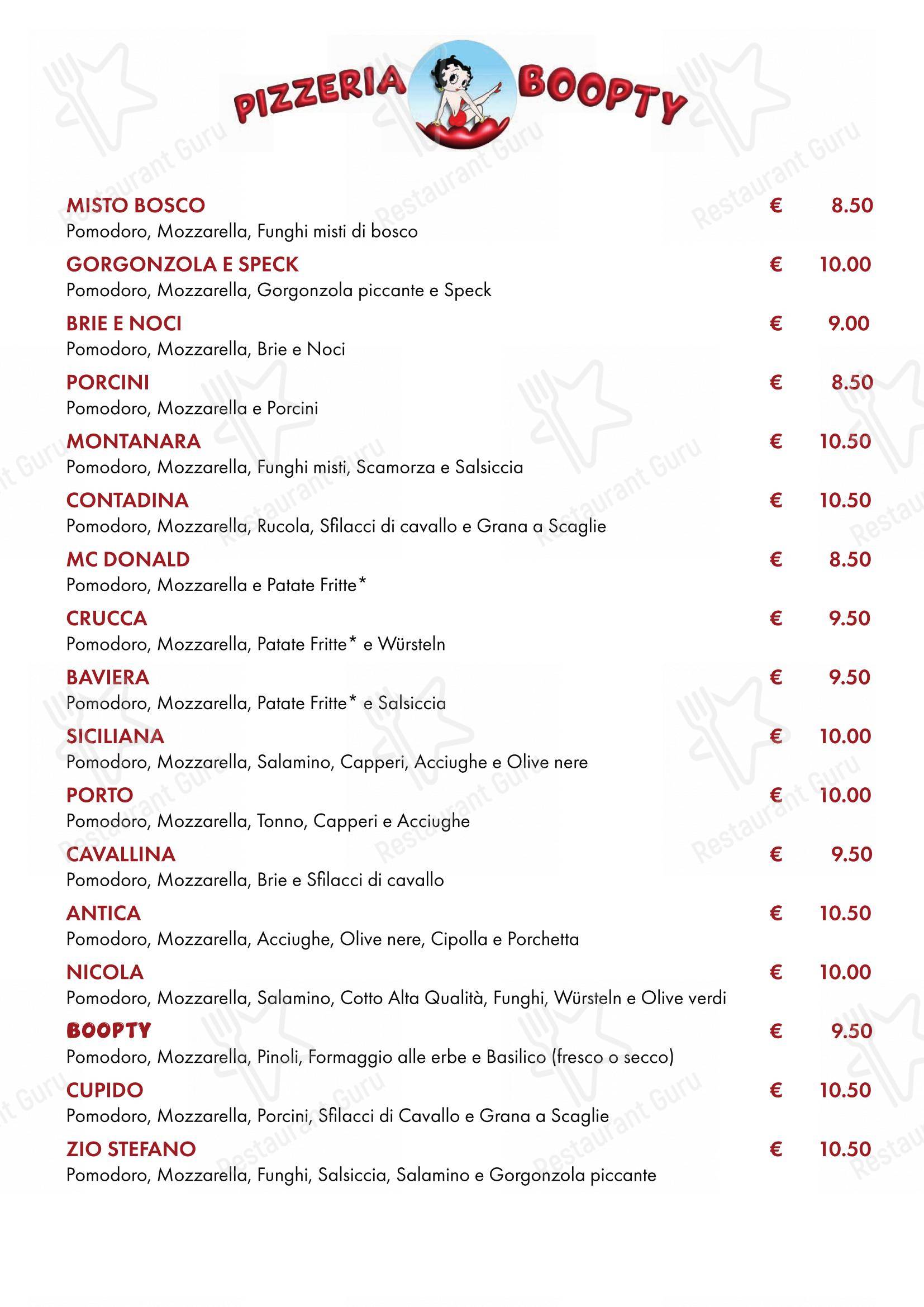 Menu di Boopty - Menu