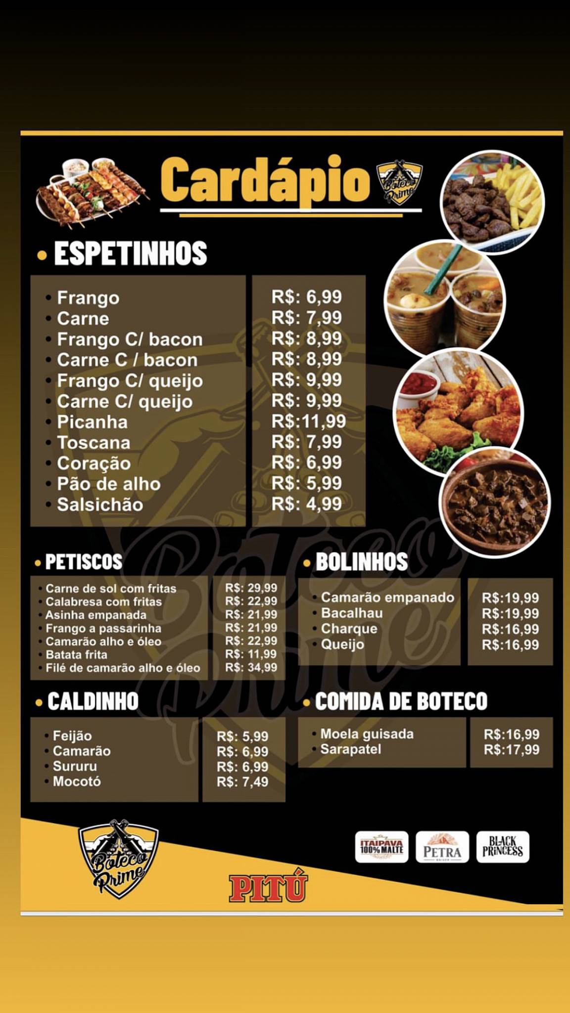 Boteco Prime Jordão cardápio