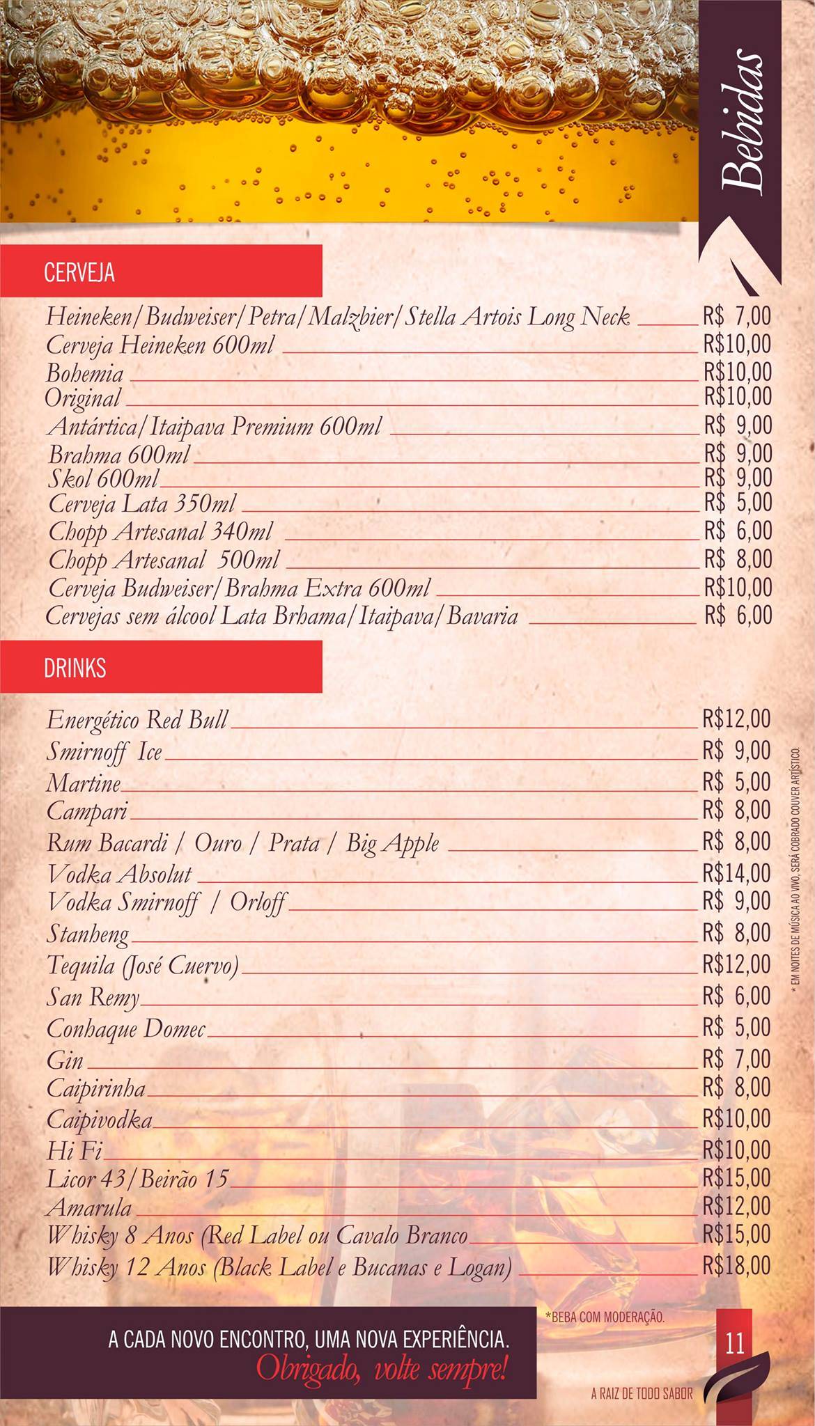 Braúnas Grill cardápio