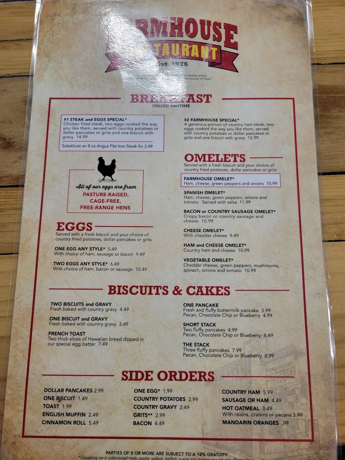 Farmhouse Restaurant Branson Menu - 95sxdz9