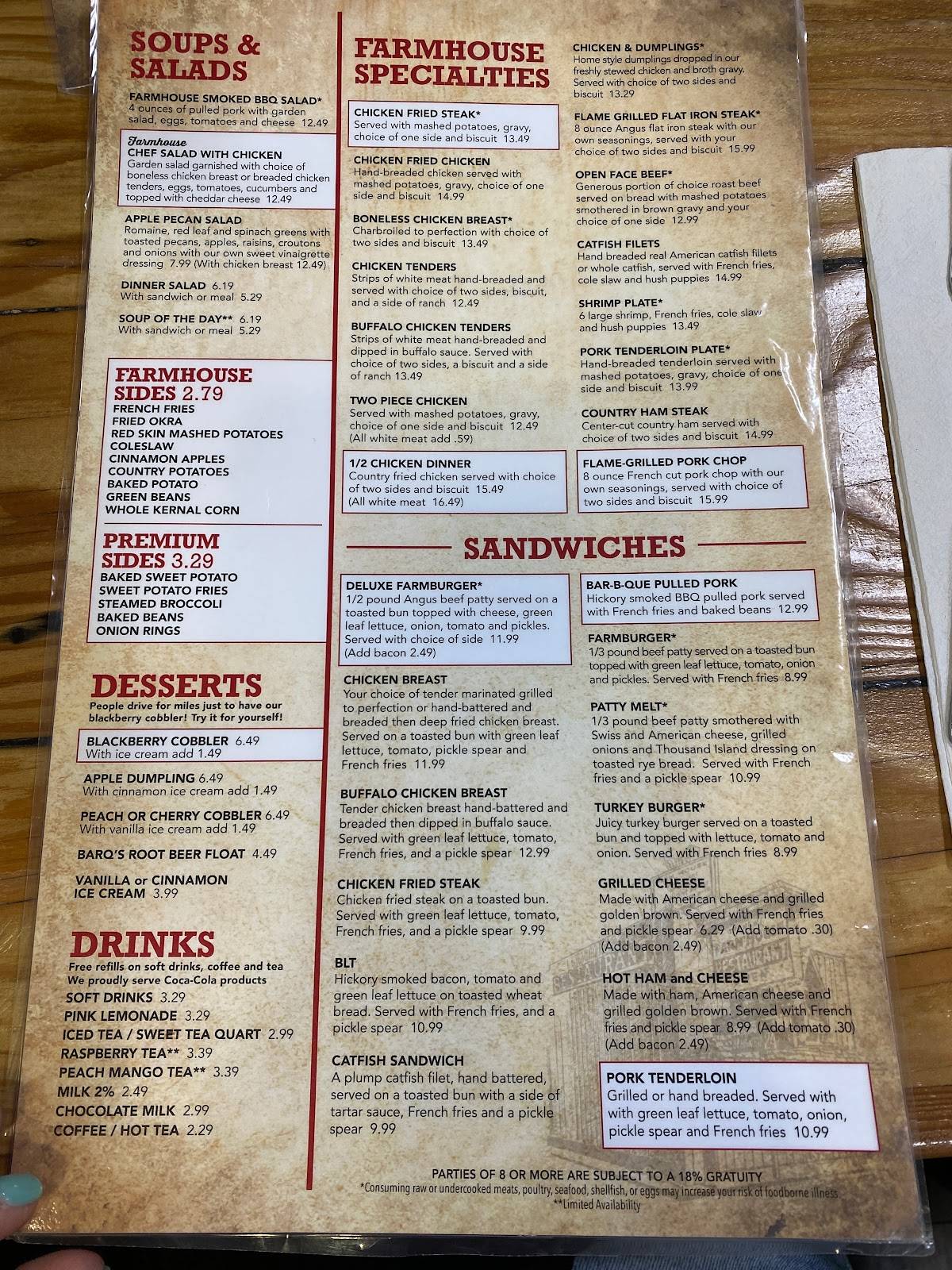 Farmhouse Restaurant Branson Menu - f4cjqed