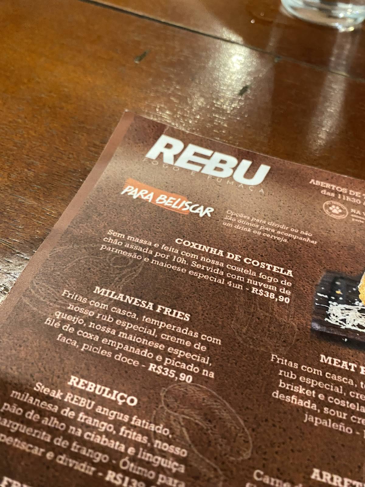 REBU - Fogo e Fumaça cardápio