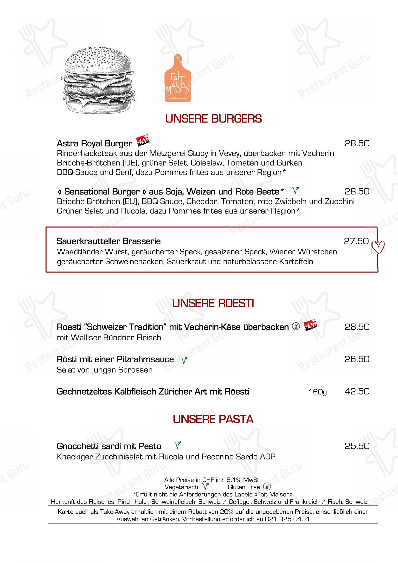 Menu per Brasserie La Coupole 1912 - Restaurant Resto Bar ristorante