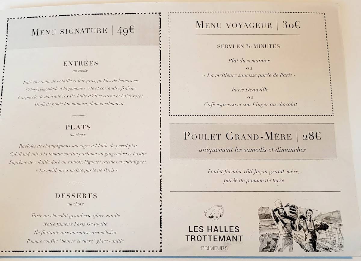 Menu de Brasserie Lazare Paris