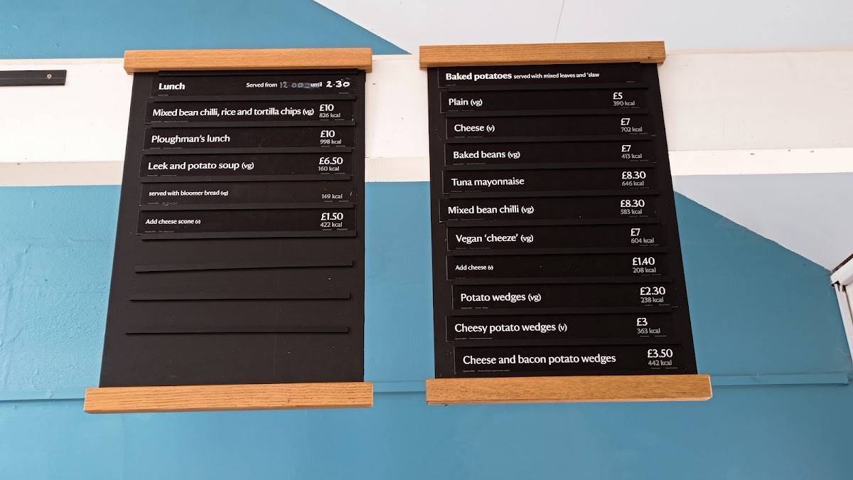 Menu at Brownsea Island Cafe, Poole