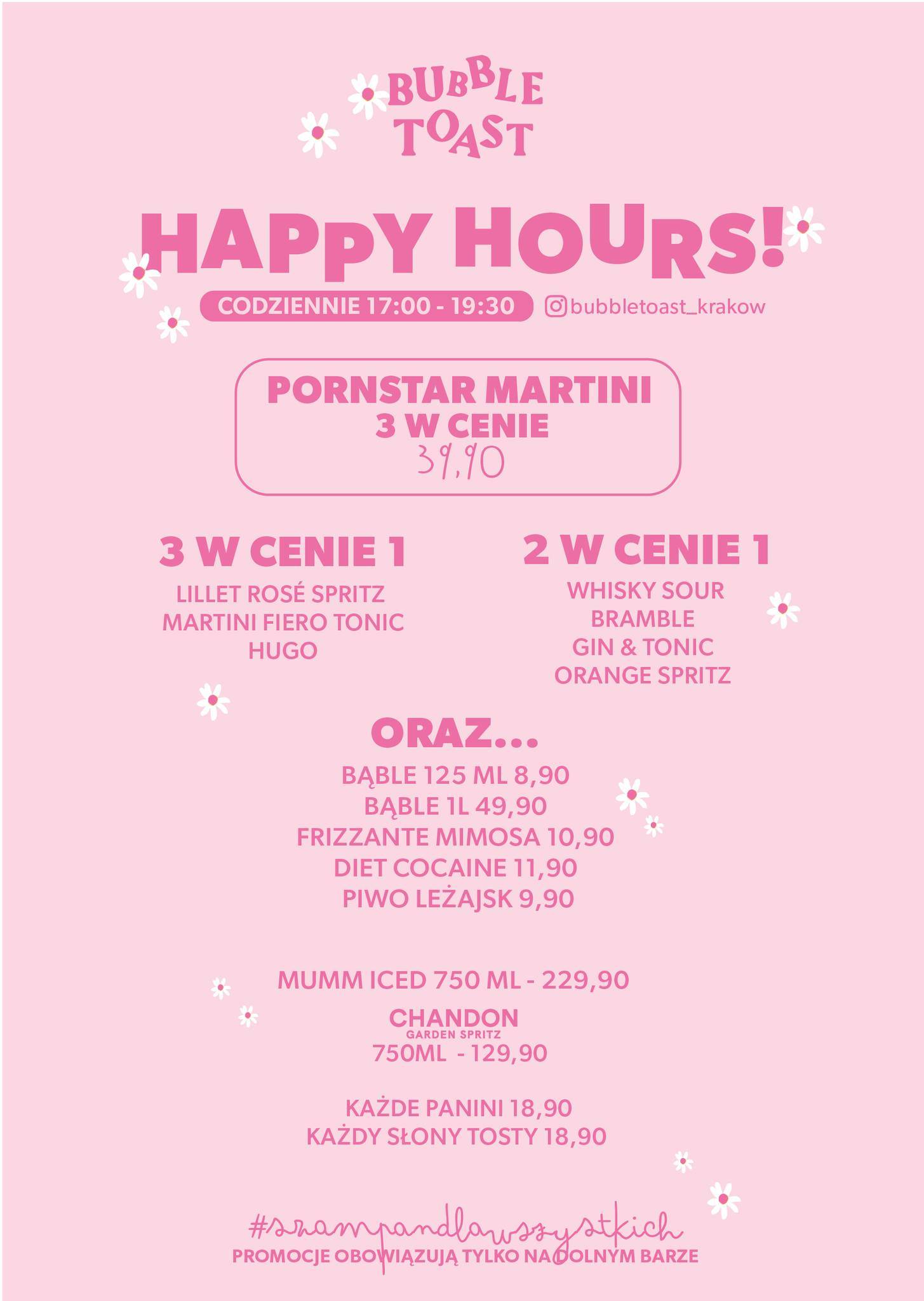 Menu at Bubble Toast pub & bar, Kraków