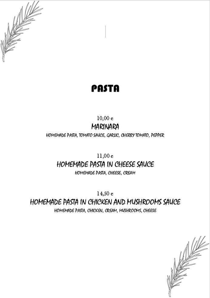 Menu di Buffet Iskra 