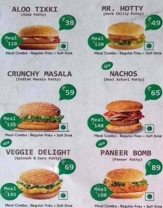 Burger Bae menu