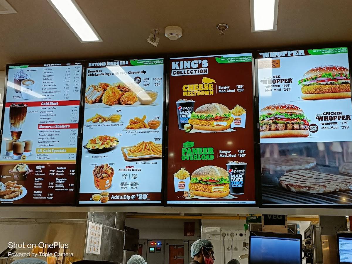 Menu at Burger King, Guwahati, Ground Floor, Prithvi Center, GS Rd