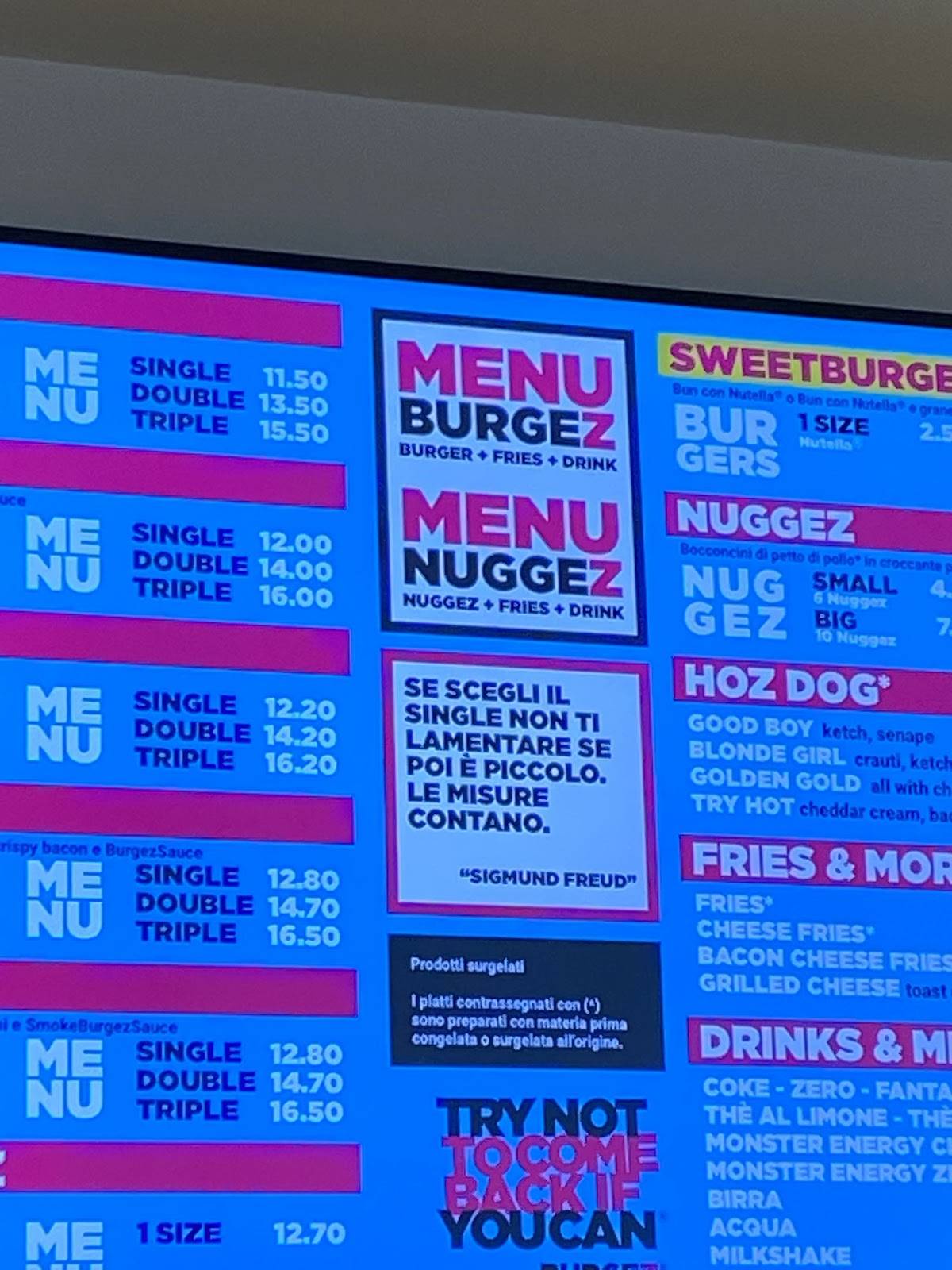 Menu di Burgez 