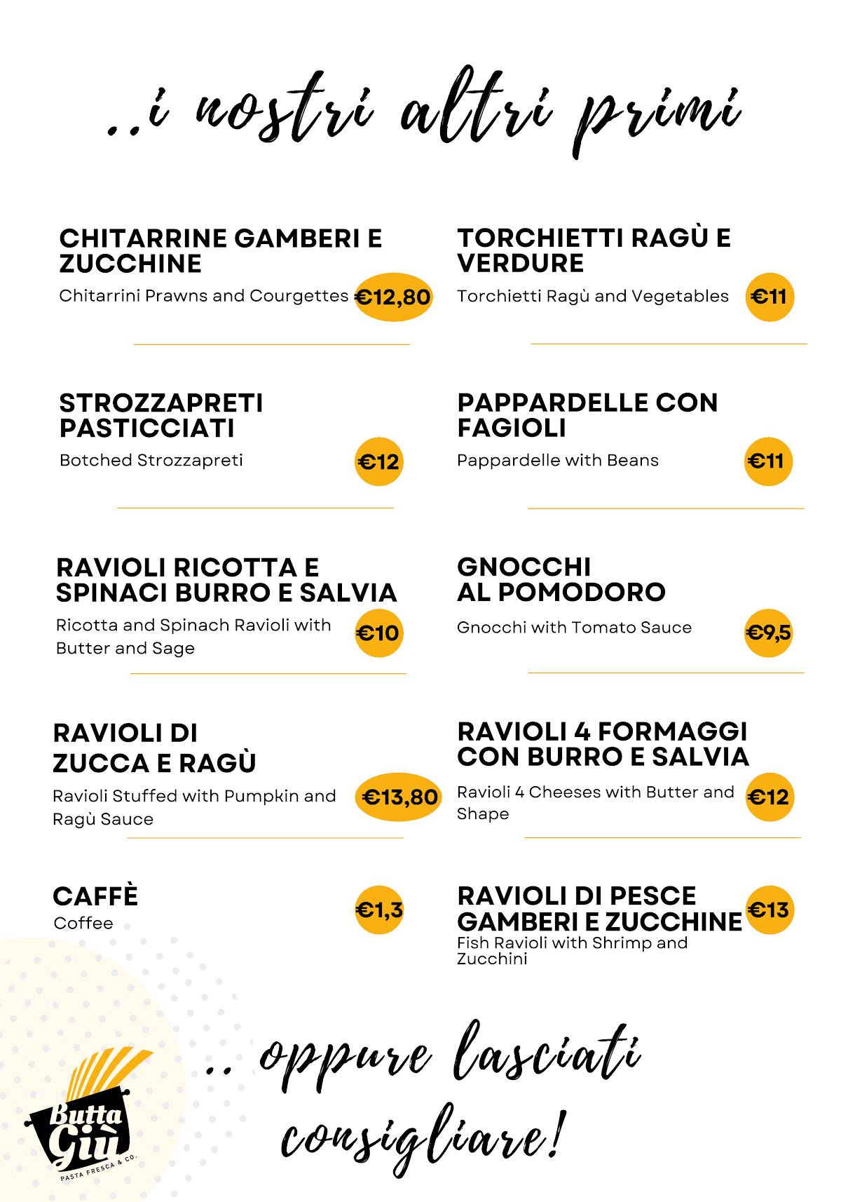Menu di Butta Giù 