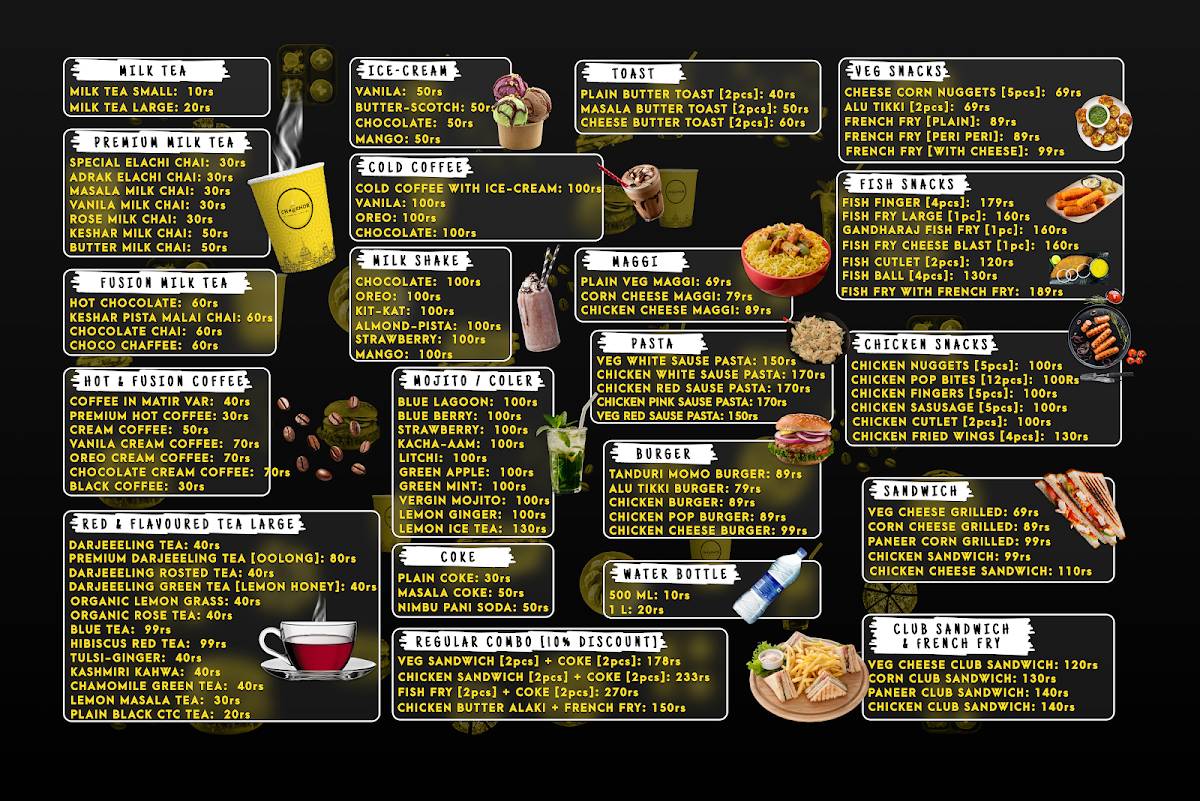 CHA KHOR menu