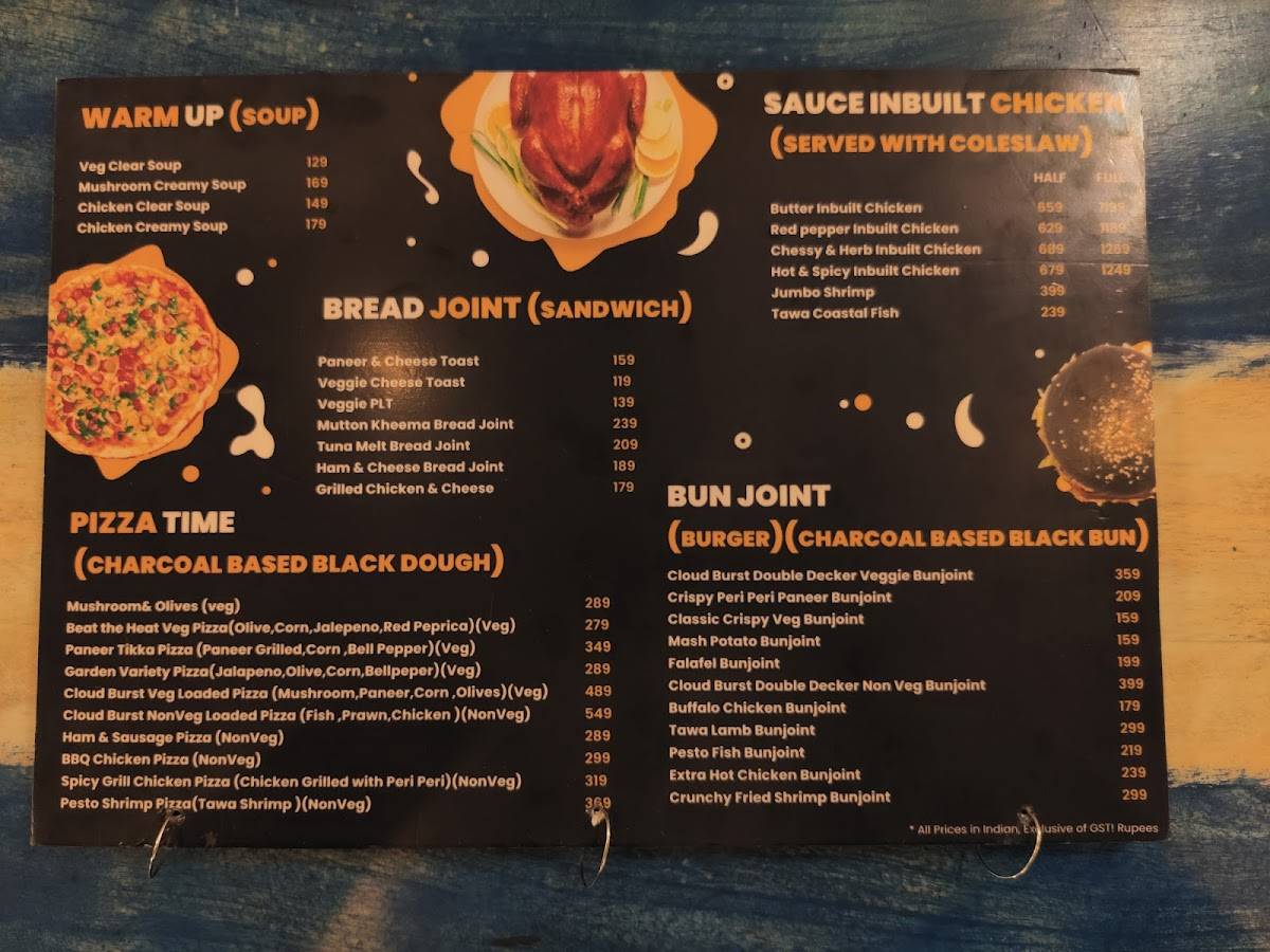 CLOUD BURST menu