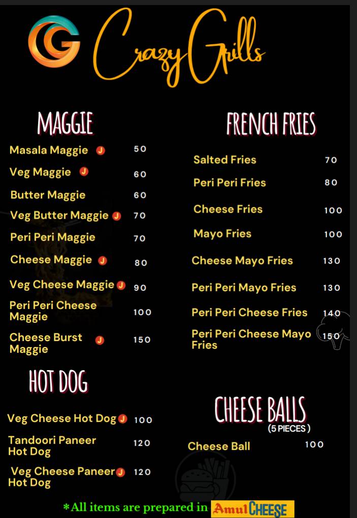 CRAZY GRILLS menu