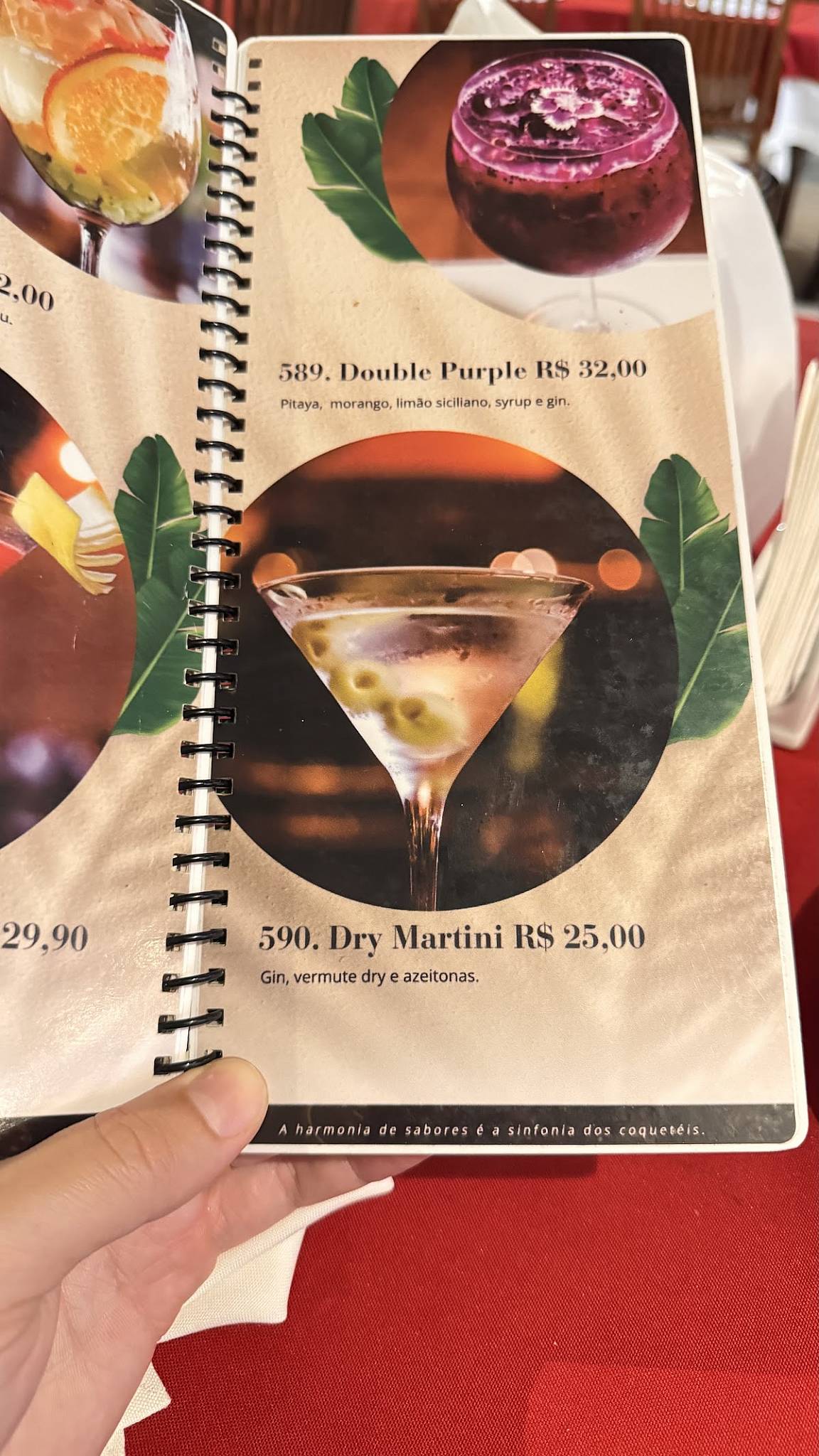 Cabana do Sol cardápio