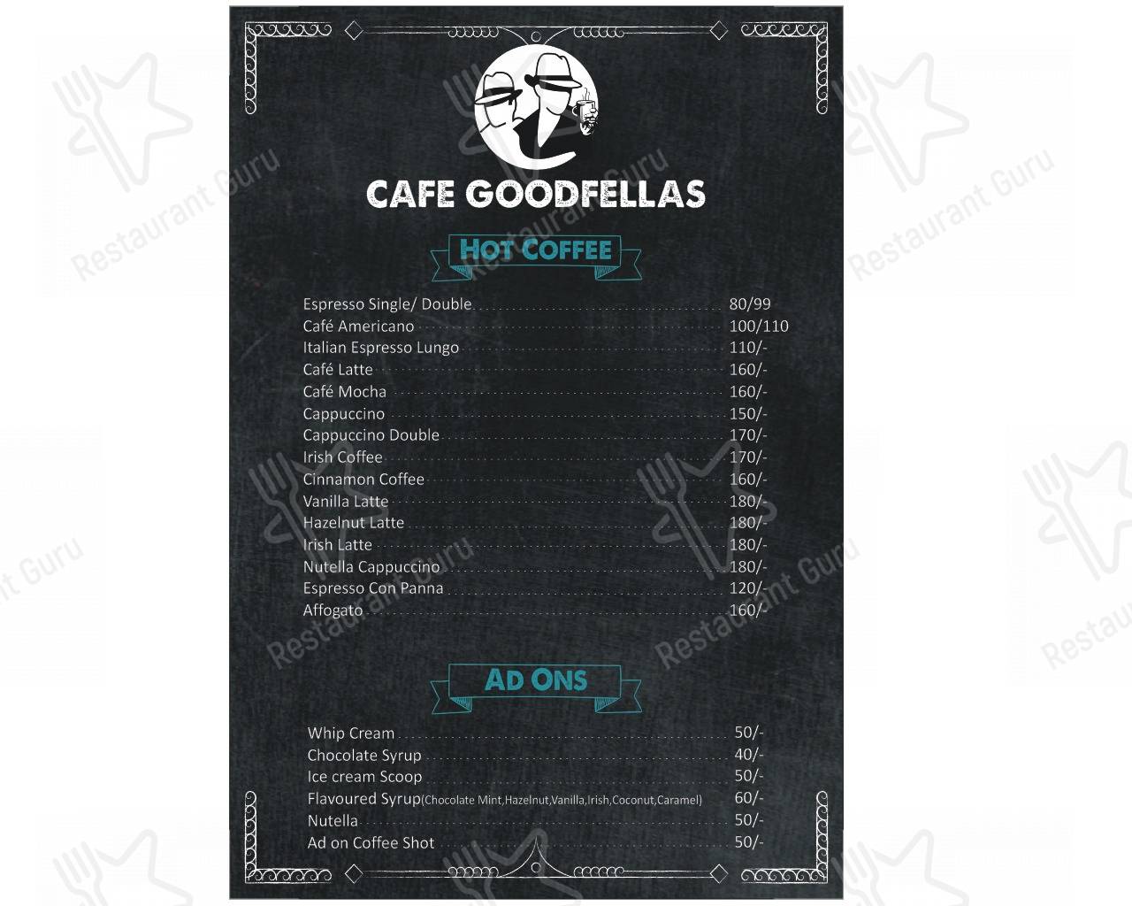 Café goodfellas menu