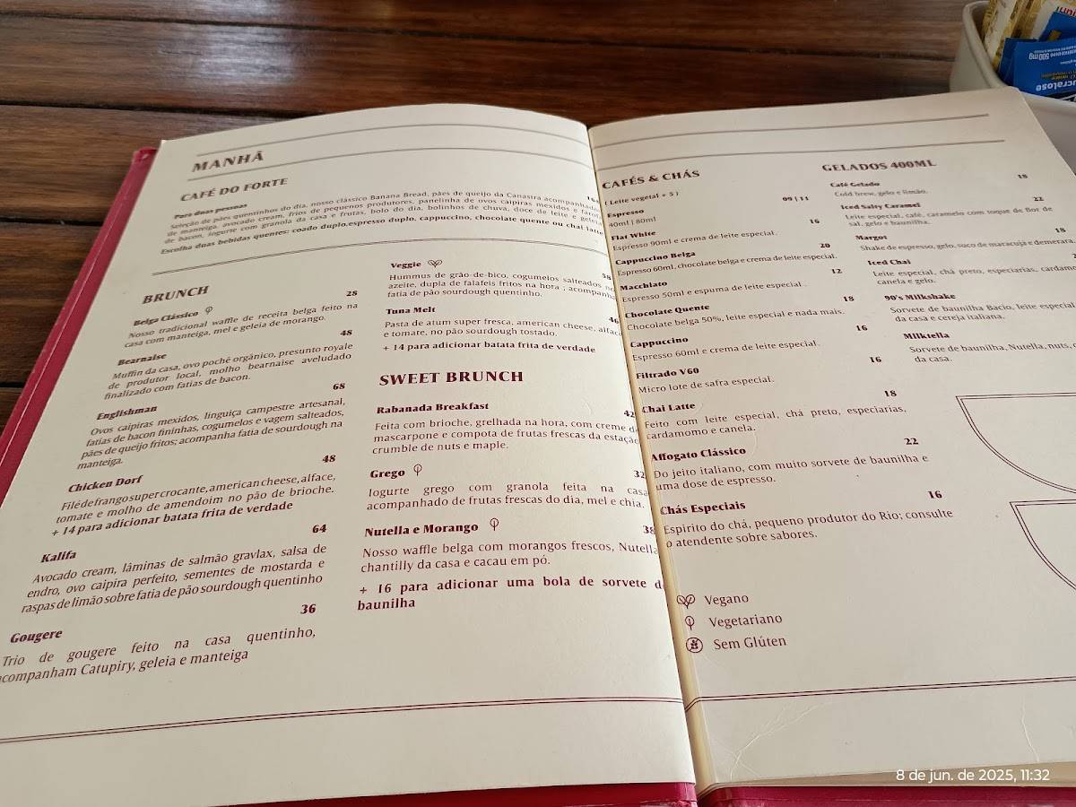 Café 18 do Forte cardápio