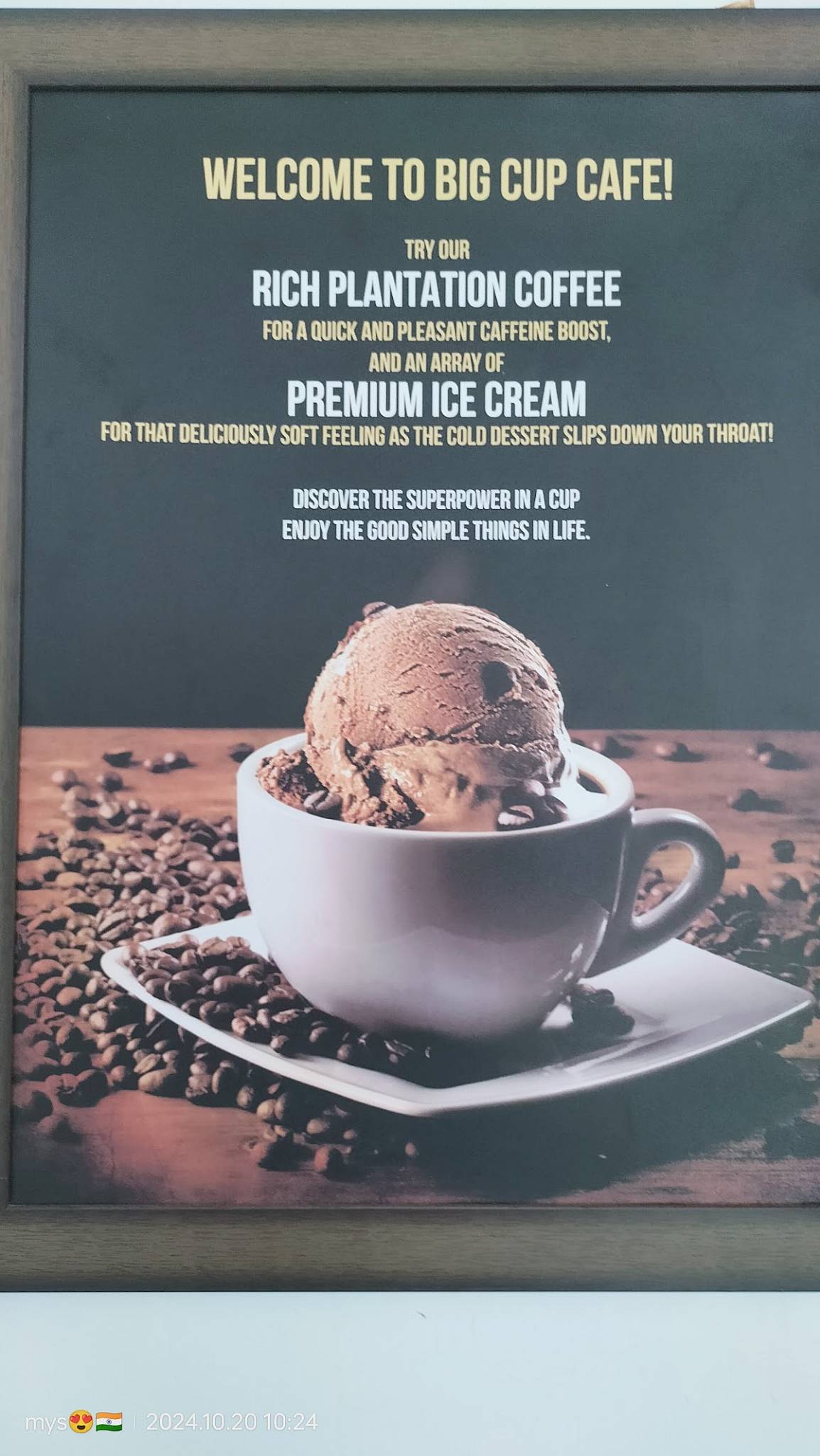 Big Cup Cafe Mysuru menu