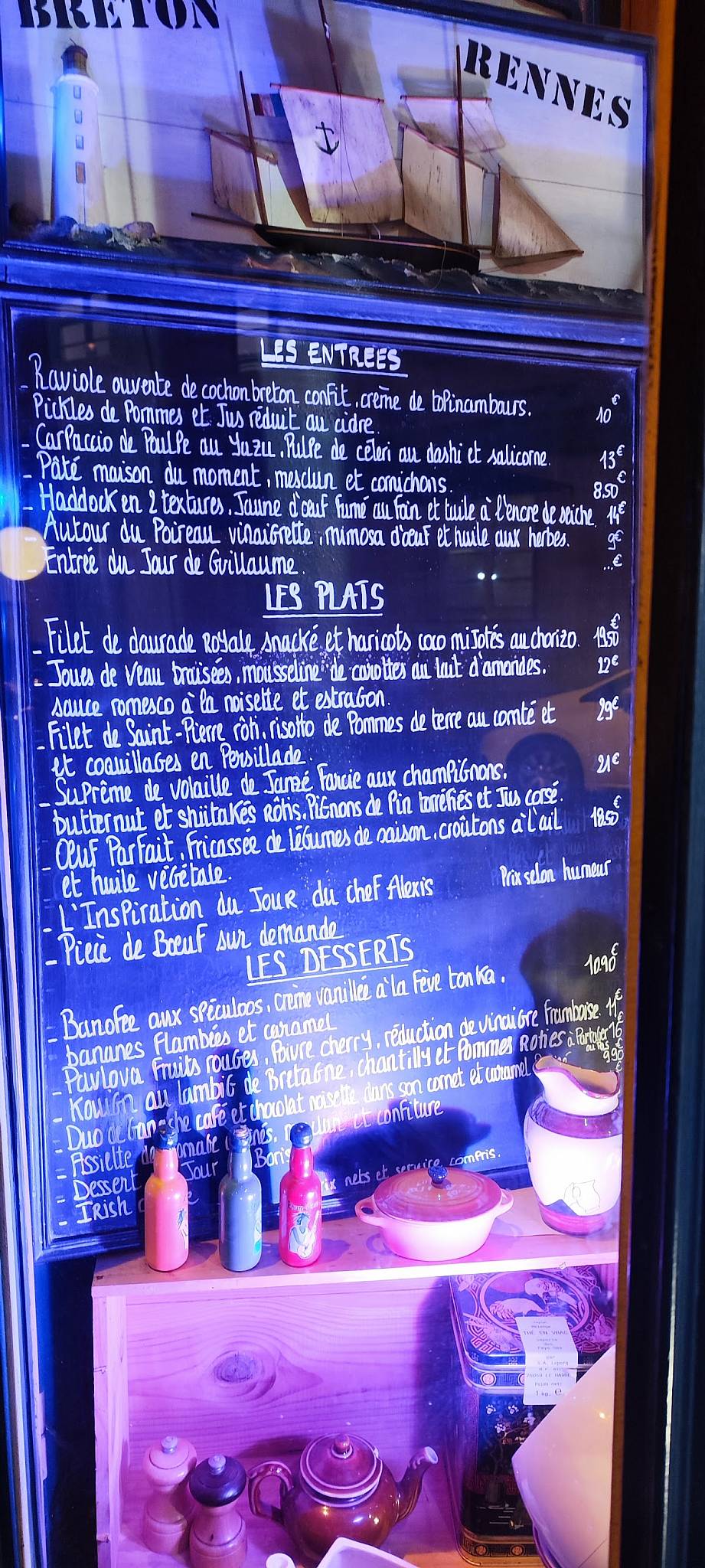 Menu de Café Breton
