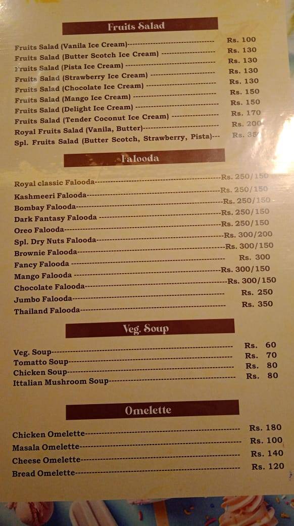 UNCLE'S CAFE DORO PALAI menu