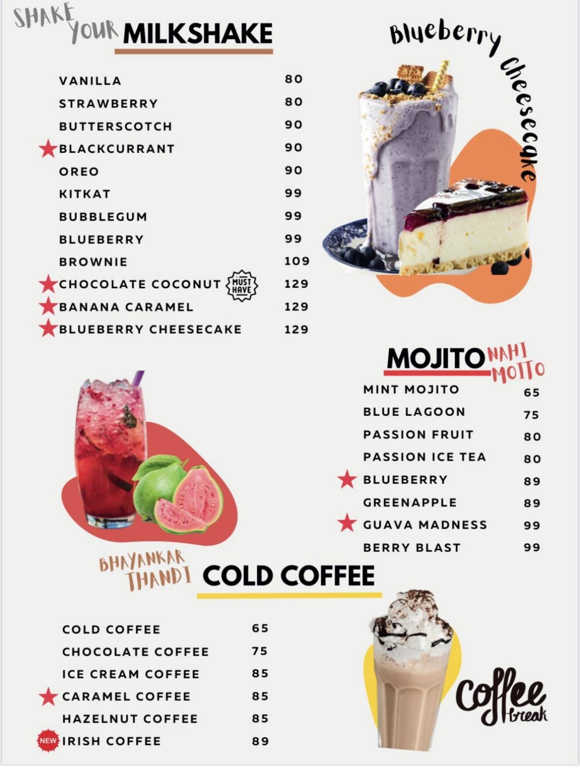 Cafe Chaiholic menu