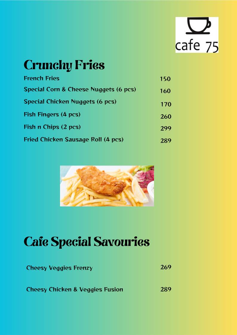 Cafe75 menu