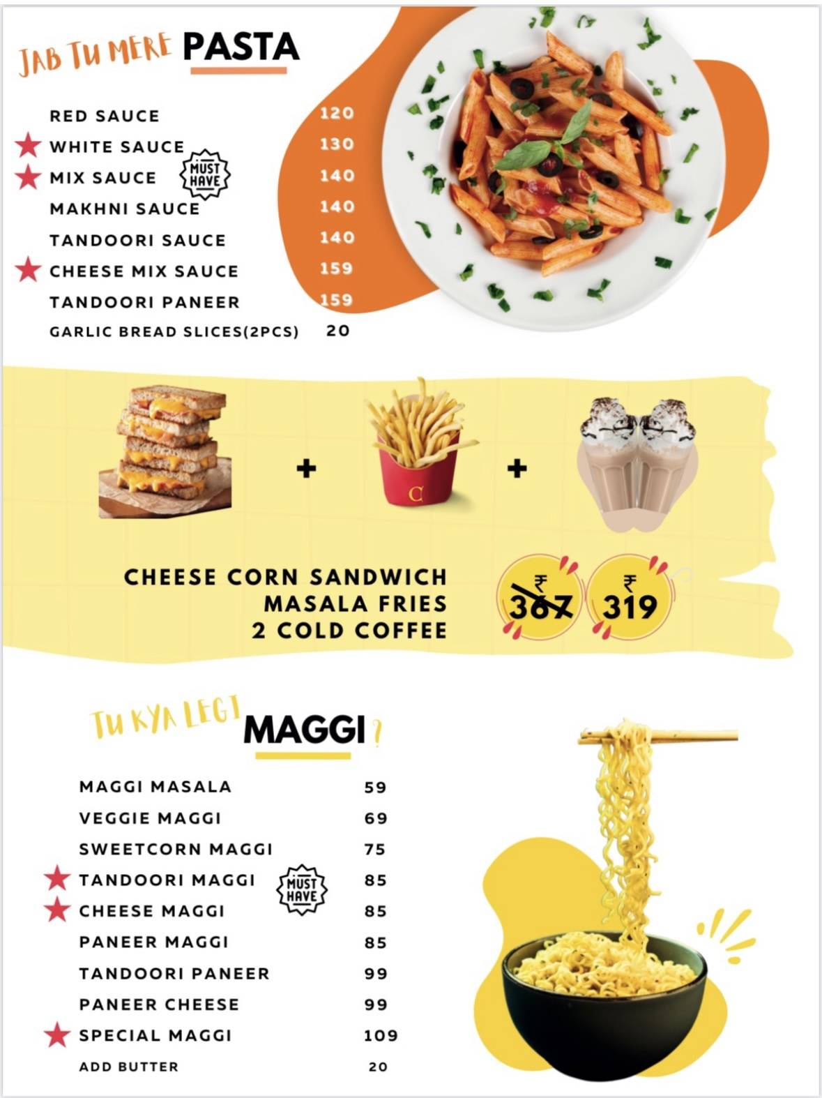 Cafe Chaiholic menu