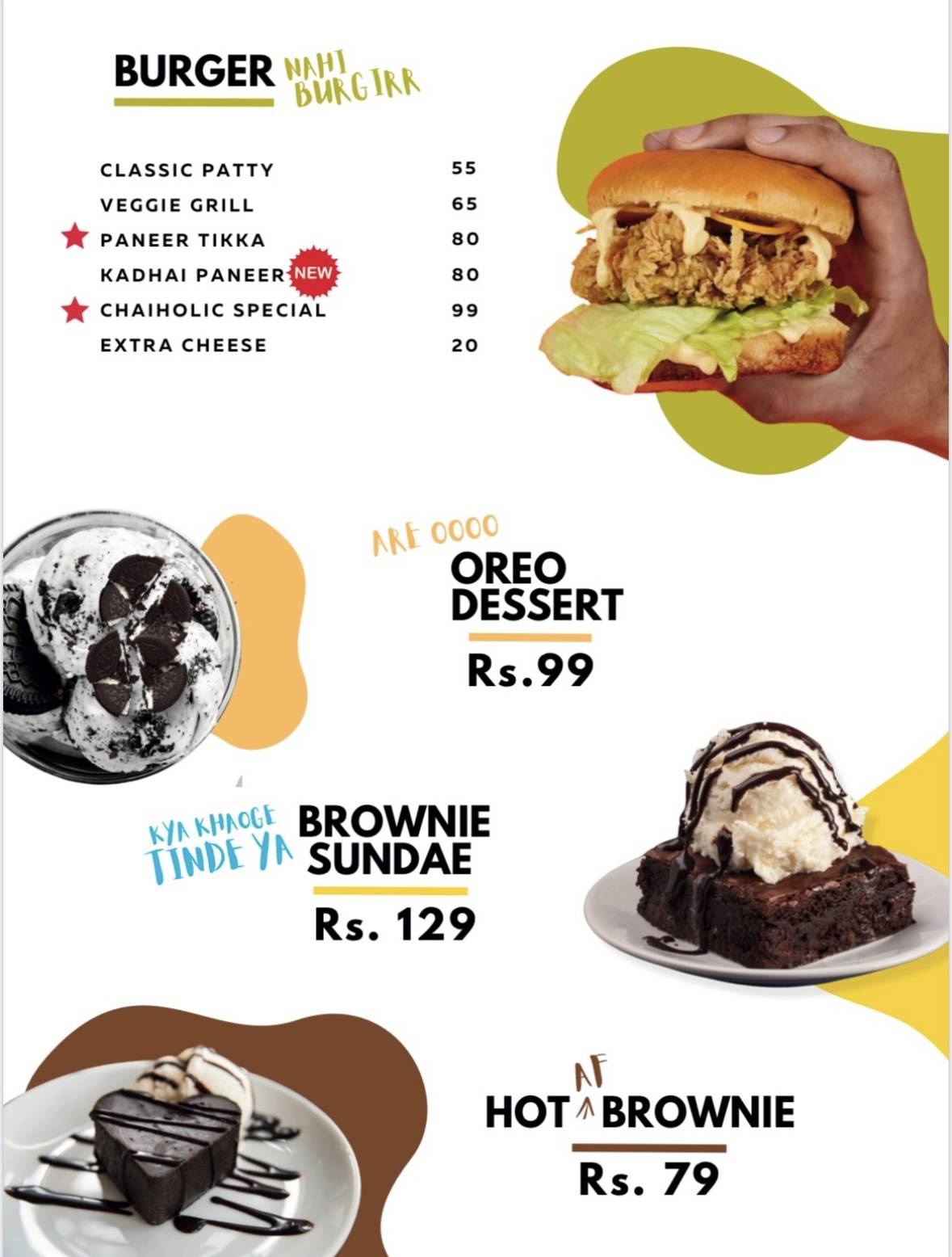 Cafe Chaiholic menu