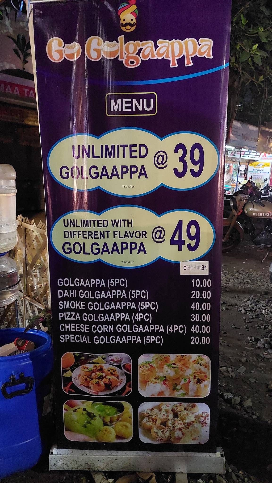 Go Golgaappa menu