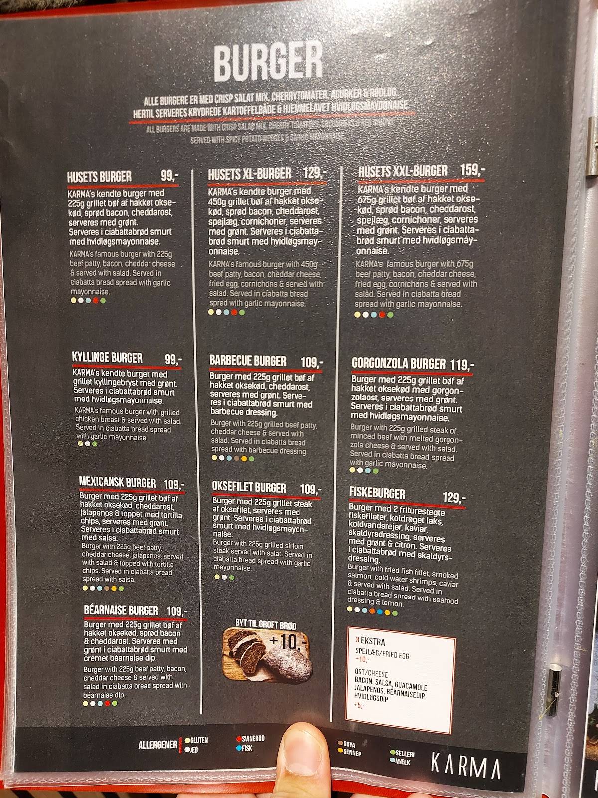Menu de Karma